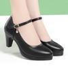Platform Pumps Soft Leather Elegant Women's Shoes Model Walking Shoes Women Thick Soled Career Work High Heels Round toe Shoes