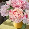2Pcs Artificial Peony Flower Single Branch Forever Blooming Realistic Home Decoration Wedding Accessory Simulated Flower