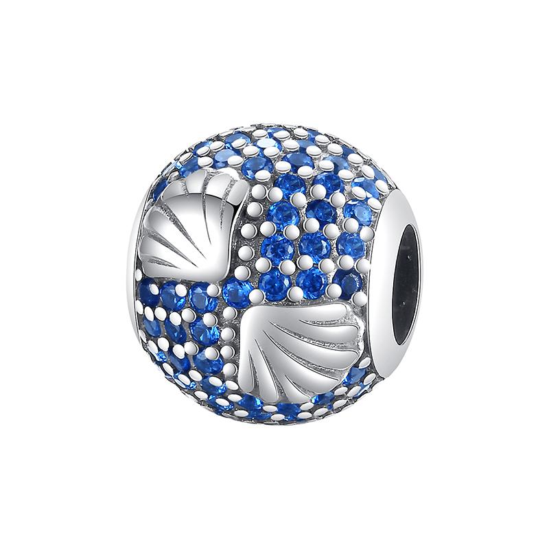 Genuinecopper Evil Eye Blue Zircon Round Lucky Charms Beads Fit Pandachoriginal Bracelets Fine Diy Birthday Jewelry