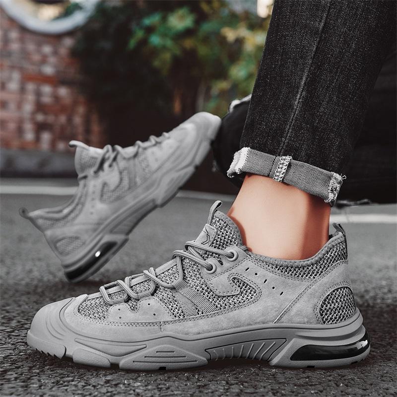 Fashion Outdoor Walking New Men Casual Shoes Summer Breathable Thin Driving Shoes Beach Vacation Mesh Shoes Feet Anti Slip Sports Shoes