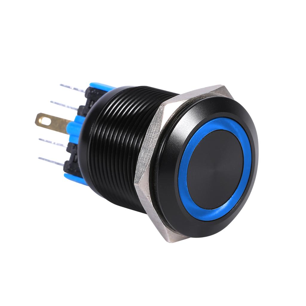 22mm 12V-24V Wasserdruckschalter Selbstverriegelnd Druckknopf Rot LED