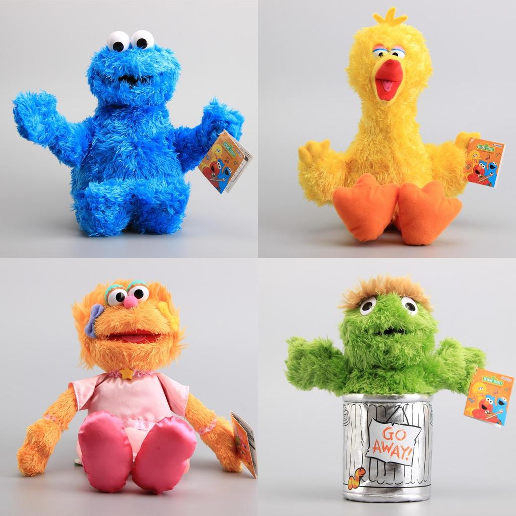Pelúcia Rua Sésamo Elmo Zoe Ernie Oscar Cookie Grover Pássaro Nwt Brinquedos Conjunto Educacional e Envolvente