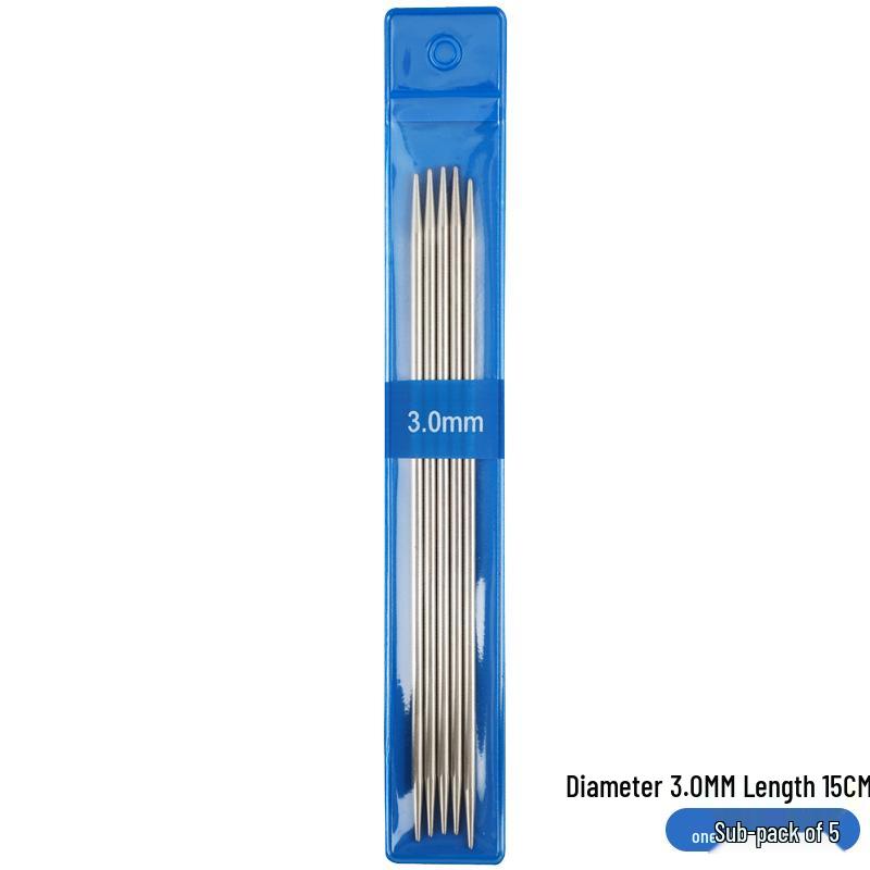 15cm Short Stainless Steel Knitting Needles Set - Straight Sweater Needles for Handmade DIY Dolls