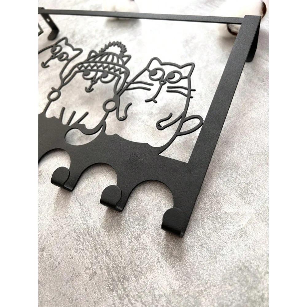 Metal Cat Selfie Wall Art, Iron Animal Portrait Hook Decor, Cute Pet Gift
