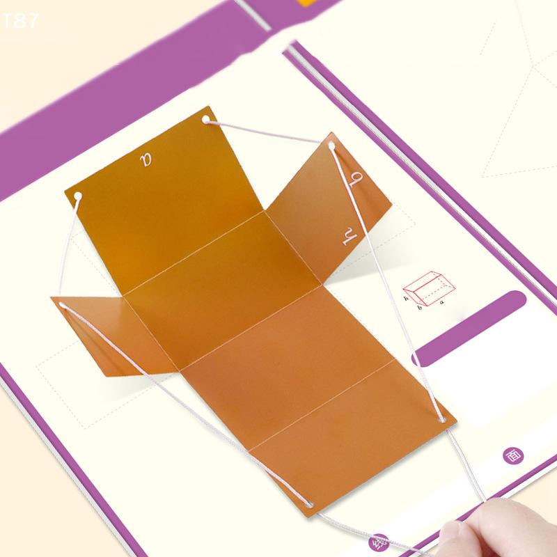 Childrens DIY Solid Books Solids Geometric Models Space Thinking Training Game Pull String 3D Geometry Learning Book
