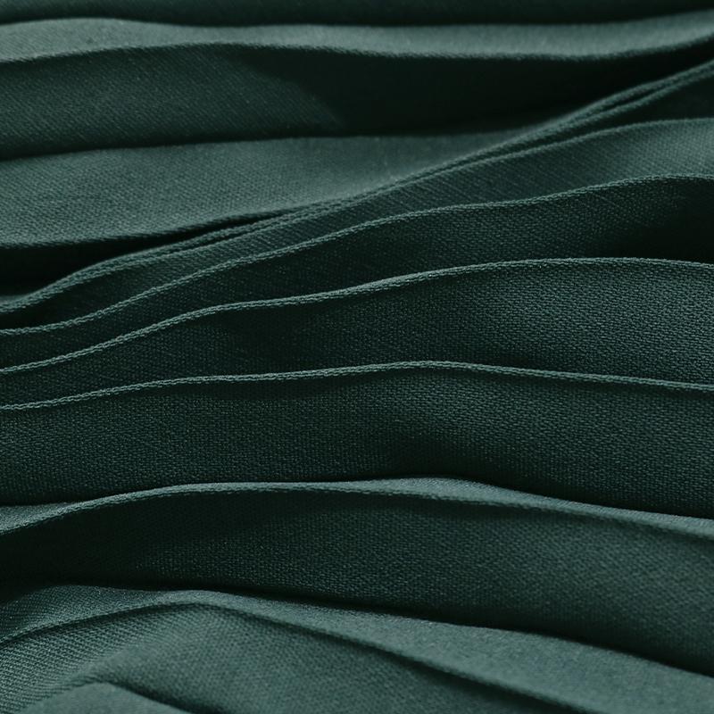 Damen Herbst Winter Langarm V-Ausschnitt Spitze A-Linie Knielanges Kleid Einfarbig
