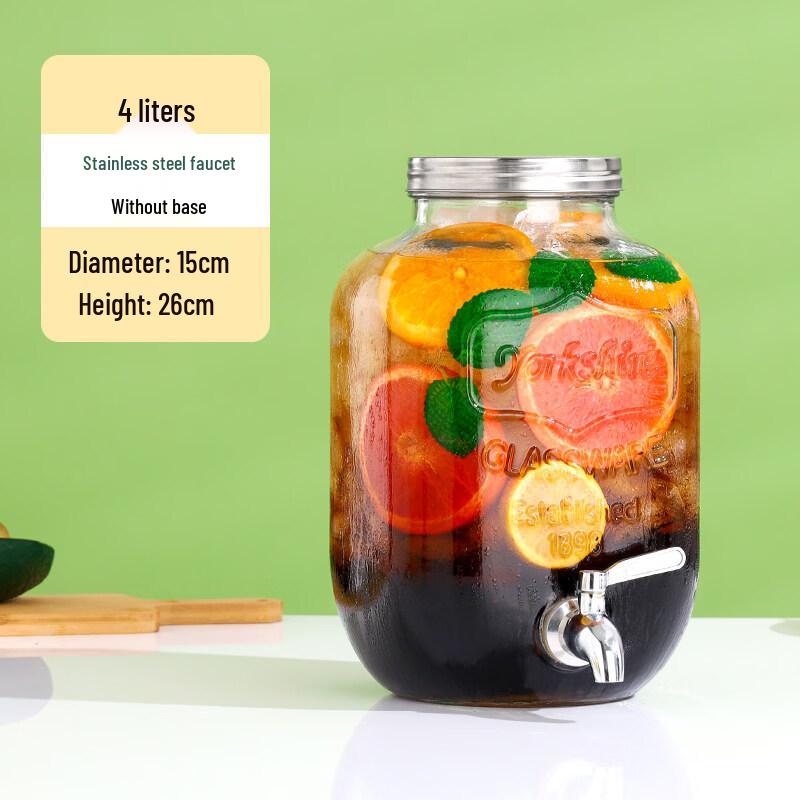 ZISIZ Glass Beverage Dispenser Bucket