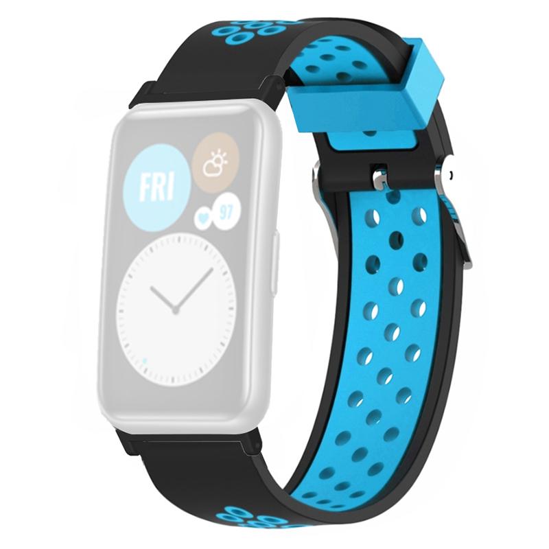 For Huawei Watch Fit/Watch Fit Special Edition Dual Color Silicone Watch Band with Breathable Holes