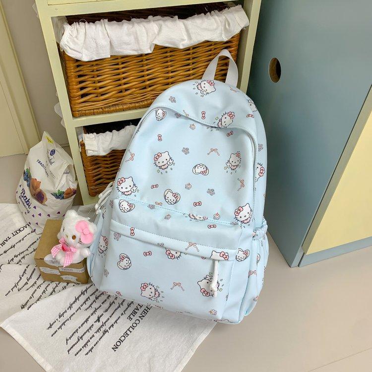 Schoolbag Cute Cartoon Kt Cat Schoolbag Girl Junior High School Japanese Ins Niche Casual Backpack College Student Travel Bag