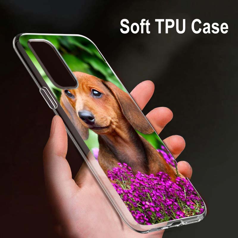 Dachshund Doberman Dog para OPPO Reno7 SE 6 5 ZF 4G 5G Find X2 X3 Neo Lite Pro Plus Capa de telefone transparente macia Coque