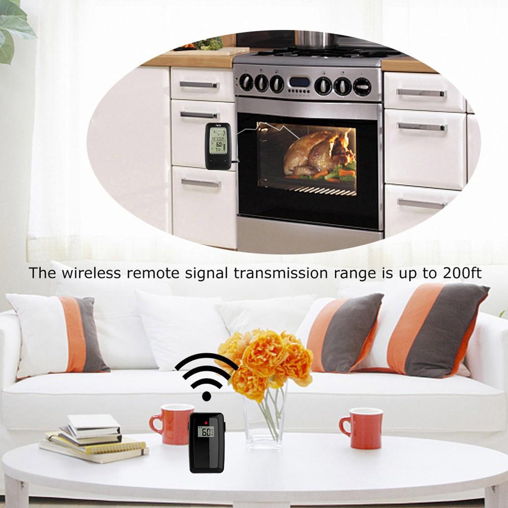 Kitchen Cooking Grill Smoker Meat Thermometer with Probe & Timer Temperature Alarm Thermometer New