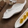 White Leaf Ceramic Dinner Plate Western Steak Plates Sushi Plate Sashimi Disc Dessert Plates Dim Sum Dish Fruit Bowl Salad Bowl