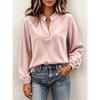 Women S Long Sleeve V Neck Lantern Sleeve Loose Knit Top