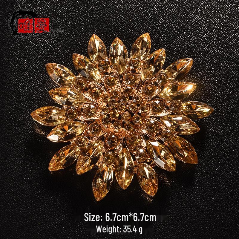 Элегантная японская и корейская хрустальная брошь-булавка со стразами для женских пиджаков и пальто