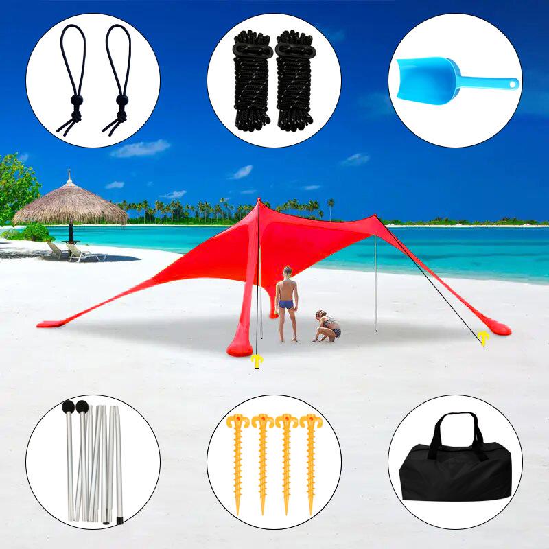 Cort de plajă Copertină portabilă pentru camping și protecție solară