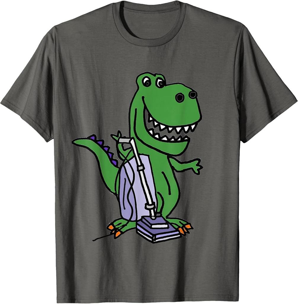 SmileteesAll Funny T-rex Dinosaur using Vacuum Cleaner T-Shirt
