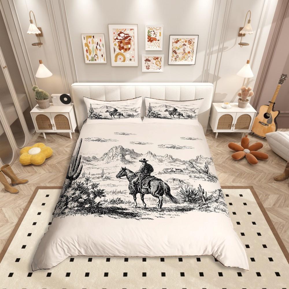 Comforter Homewish Western Cowgirl Boot Rustic Sunflower Cactus Bedding Setcartoon Brown Stars Bed Set