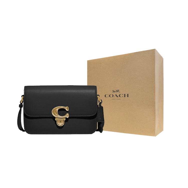 Coach Bolso de Hombro de Cuero Studio, Bolso Cruzado Grande para Mujer Negro (Unisexo) Bolsos Cruzados C6641 B4BK