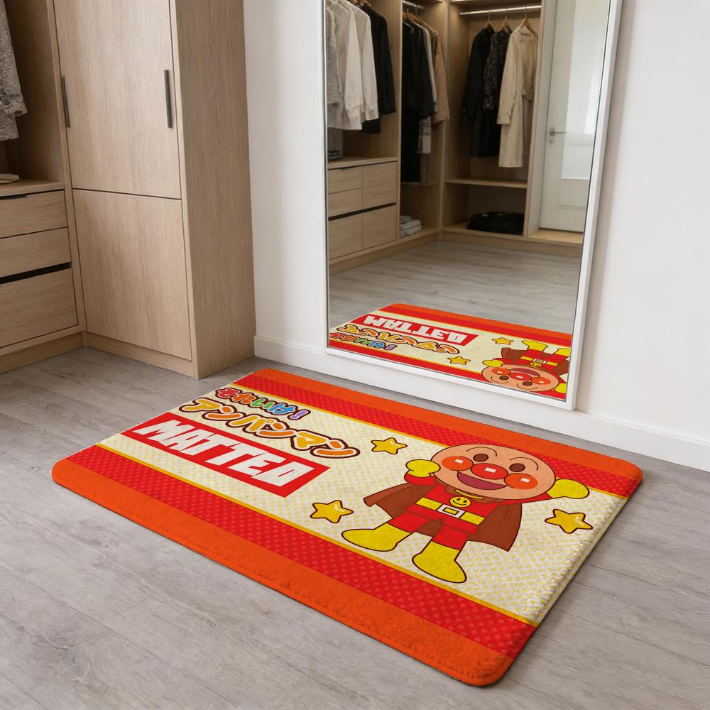 

Anime Kawaii A-Anpanman Floor Mat Flannel Door Mat Non-Slip Absorbent Washable Indoor Home Rug 40x60cm