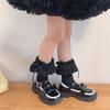 Breathable Cotton Hosiery Socks for Girls Toddler Stretchy Knee High Socks Puff Edge Lace Bows Socks for Autumn Spring