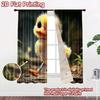 2D flat printing 2pcs Window Curtains Cute Blind Duckling Walking Digital Printed Polyester Drapes Seasonal Party & Holiday