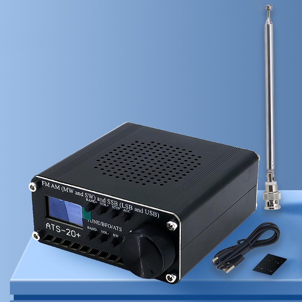 Professional ATS-20+ Receiver Lightweight Portable Radio Receiver OLED Screen FM AM MW SW LSB Receiver for Travel Camping Hiking