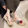 Stylish Summer Wedge Flip Flops For Women With Floral Design Comfortable Casual Wear