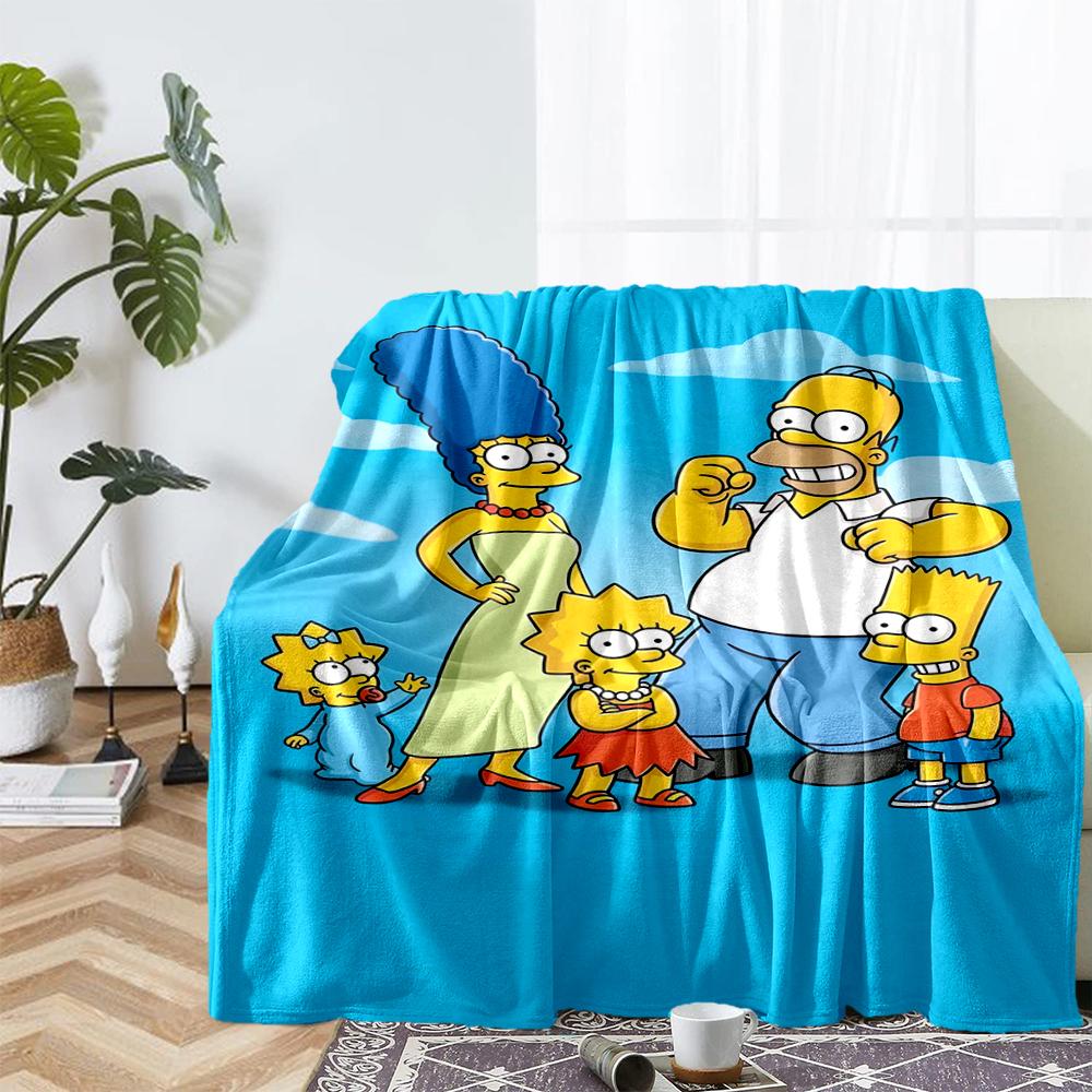 The Simpsons Theme Printed Blanket - Perfect for Couch, Bed, Travel & Outdoor Use | Machine Washable, Cozy & Durable.