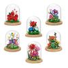 Idea Small Block Potted Plants Chinese Rose Cactus Violet Lily Construction Blocks Immortal Flower Model Toys For Girls Gifts