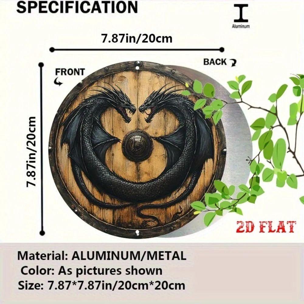 Round Metal Poster, Retro Embossed Viking Shields, Home & Garage Decor