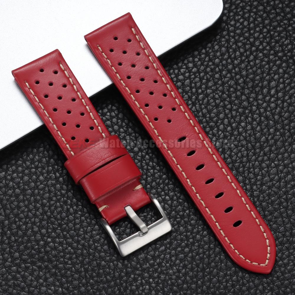 20mm 22mm Vintage Oil Wax Genuine Leather Watch Strap 18mm 24mm Universal Cowhide Watchbands Breathable Bracelet Sport Wristbelt