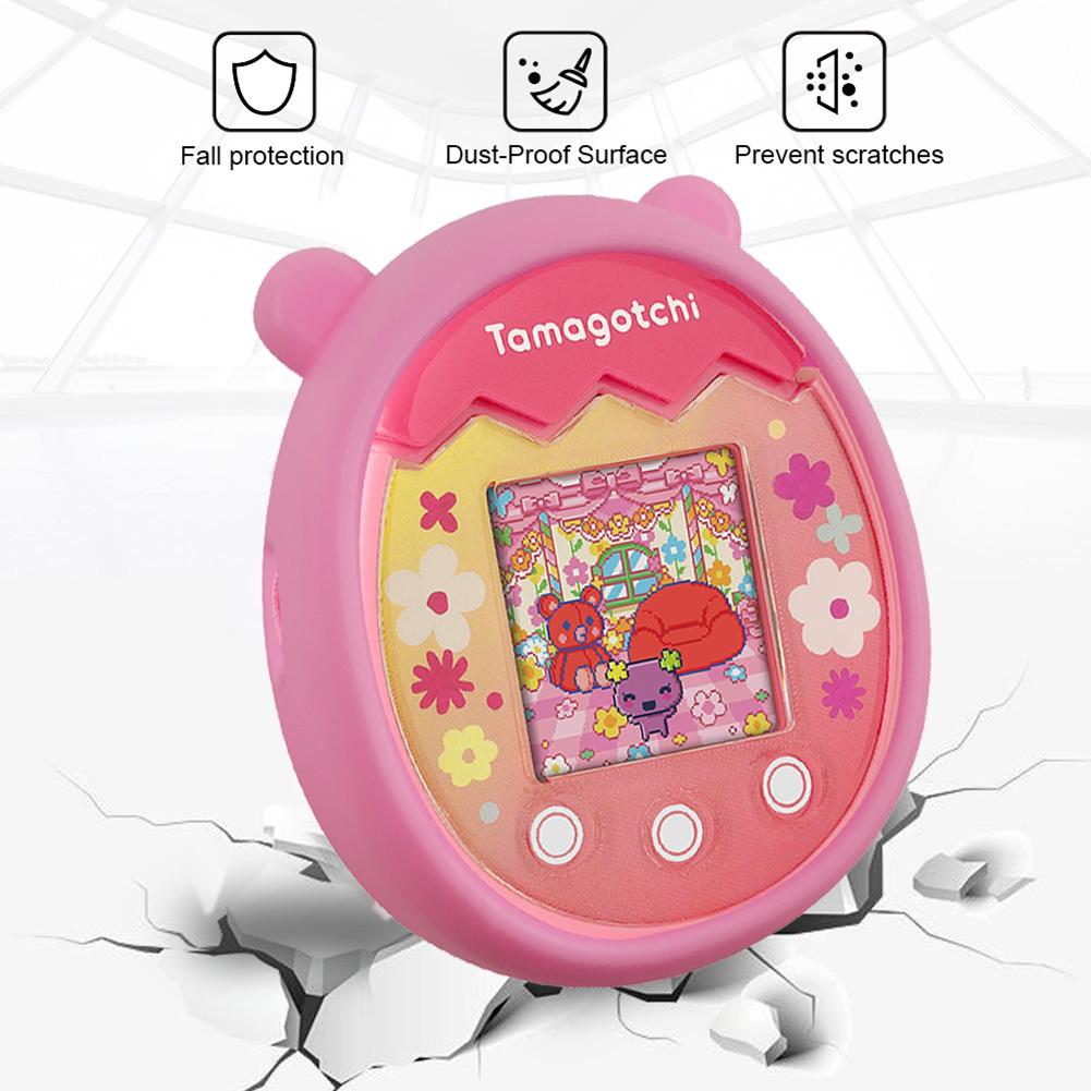 Silicone Cartoon Mouse Shape Full Protector Case for Tamagotchi Pix Virtual Pet with Lanyard