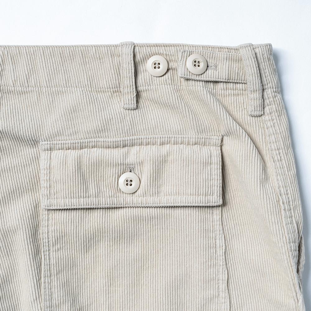 EDWARDMAX Corduroy Fatigue Pants 100% Cotton Cream