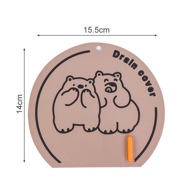 

Sewer Floor Drain Cover Deodorizer, Bathroom Silicone Deodorizer Pad, Kitchen, Bathroom and Toilet Insect-proof Floor Drain Pad Polar bear хаки