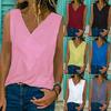 Premium Quality Women Sleeveless Blouse Vest Top Summer Casual V Neck Tank T-shirt Beach Shirts For Effortless Style