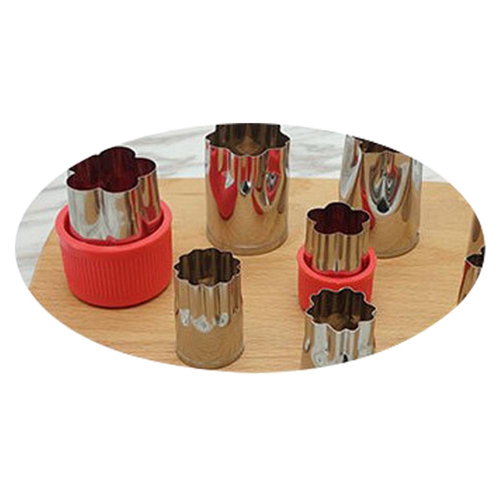 8 Pcs/Set Puzzle Fruit Vegetable Cutter Stainless Steel Shredders Slicers Star Flower Shaped Mould