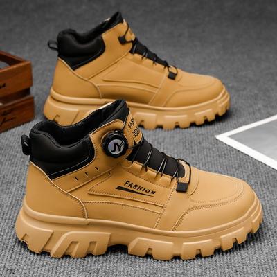 Martin Boots, Men's Shoes, Autumn New Platform Anti-slip Cargo Shoes, Short Boots, Men's High-top Casual Rhubarb Boots, Men's Trendy Shoes
