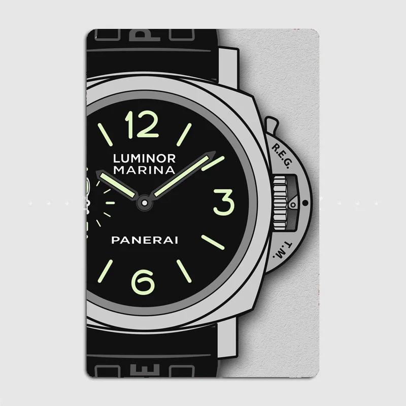 Luminor Marina Watch Precision And Luxury Iconic Watches Style Metal Poster Custom Tin Sign Indoor Home Wall Decor Room Decor