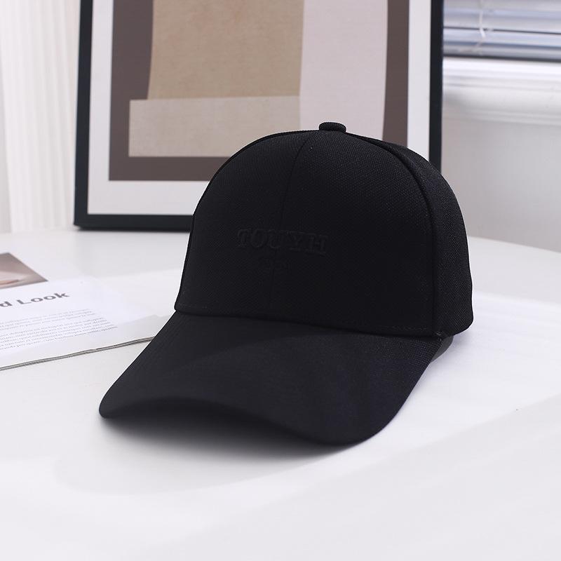 Deep Top Lengthened Along Embroidered Letters Baseball Cap Women'S Spring And Summer Versatile Face Small Wide Brim Peaked Cap Men