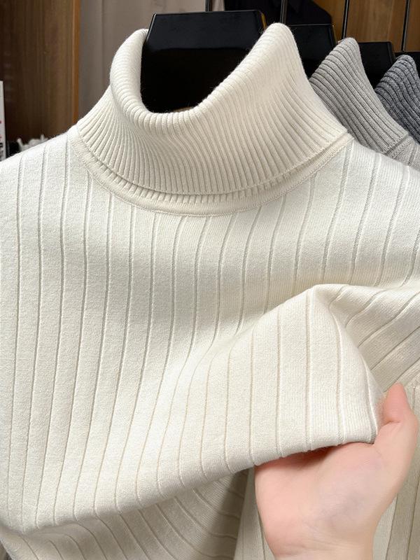Men's Fashionable Thick Knit High-Neck Pullover Sweater