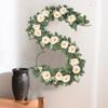 Set of 2 Artificial Eucalyptus Garlands with Faux Roses for Home and Event Decoration 6 6ft Long Plastic Material Wreaths