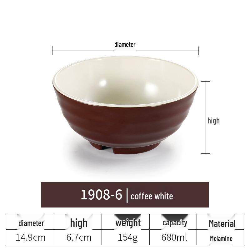 Net Celebrity Melamine Ramen Bowl: Two-Tone Creative Design, Large, Ideal for Mala Tang and Rice Noodles