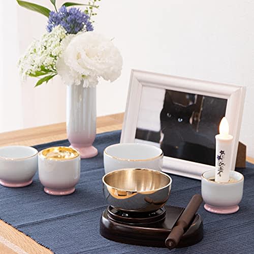 Sunmany Mini Orin Set: Authentic and Easy-to-Use, 2.3-inch (7.0cm) Diameter x 6.0cm Height. Made in Japan. Perfect for Buddhist Altars, Buddhist Altar