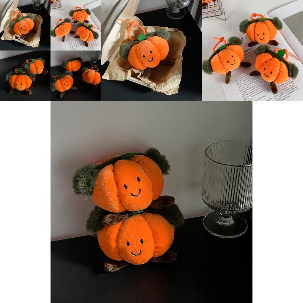 Cute Fun British Vegetable Plush Headphone Pumpkin Creative Doll Keychain Accessory