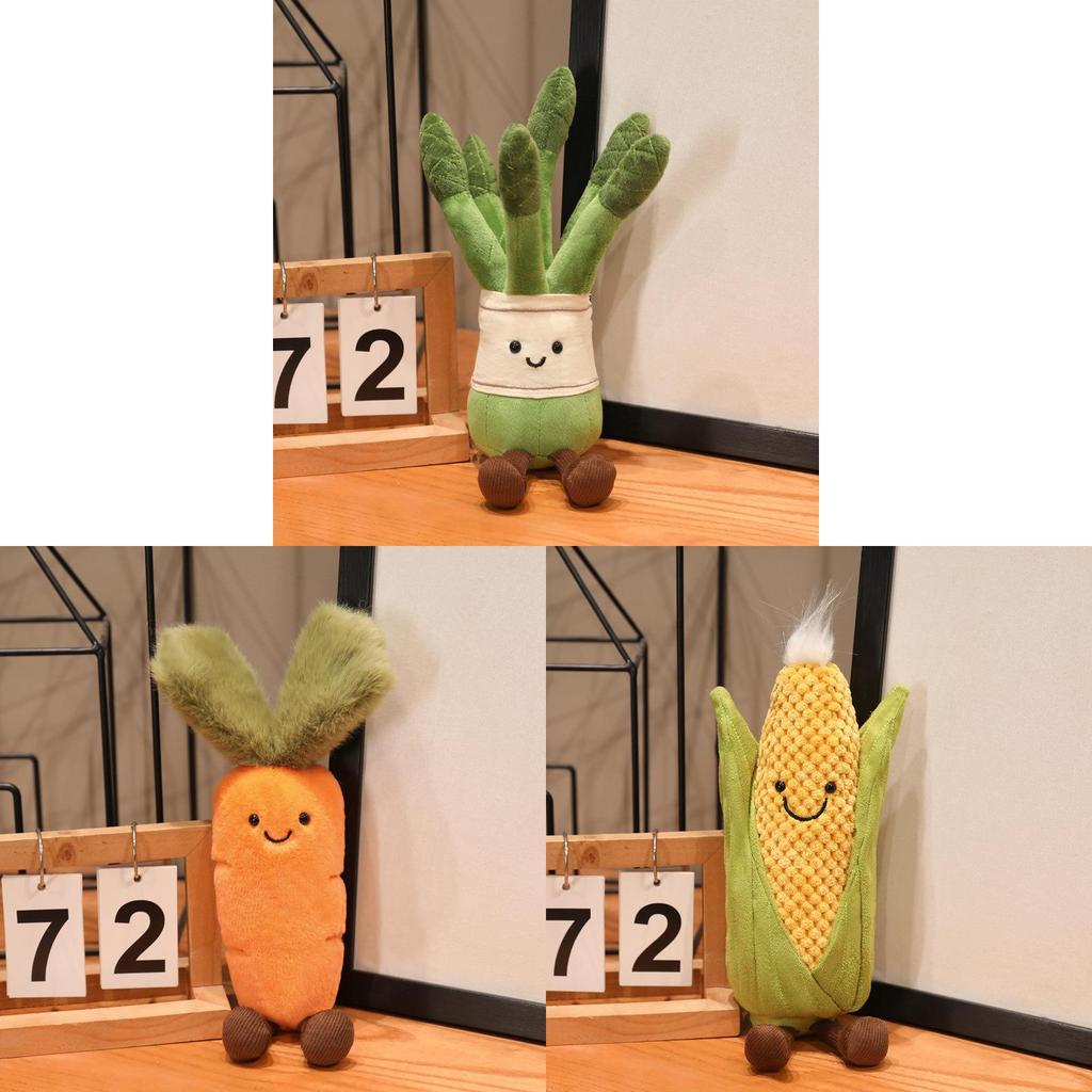 Spring Vegetable Plush Toy Set With Sponge Filling For Kids And Adults