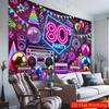 2D 80er Jahre Party Banner, Neon Boombox & Discokugel Hintergrund