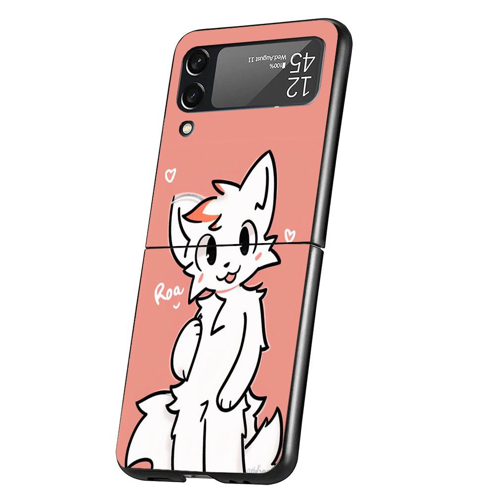 Boykisser Cat Cover Phone Case For Samsung Galaxy Z Flip 7 6 5 4 3 5G Flip7 Flip6 Flip5 Flip4 Flip3 Black Fundas Shell