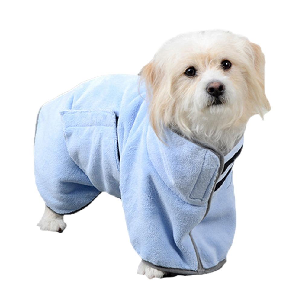 

Quick-drying Pet Bath Towels Soft Puppy Robe Cute Dog Bathrobe for Small Large Dog XS озеро синий