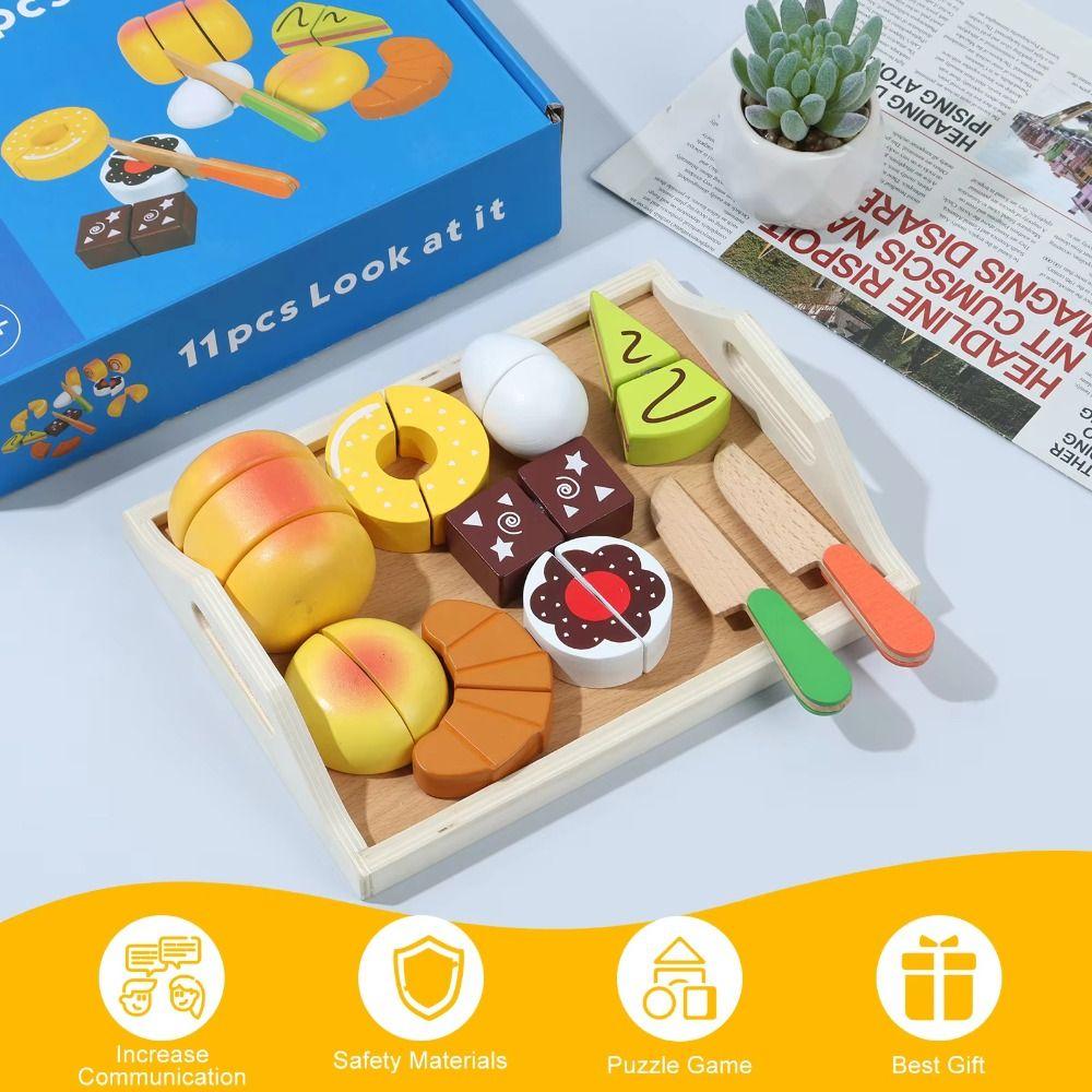 Interactive Dollhouse Miniature Bread Simulation Pretend Play Cutting Toy  Play Food Set
