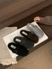 Korean Version of Retro Platform Woolen Birkenstocks Women's 2025 New Velvet Warm Lazy One Pedal Bag Head Half Slippers